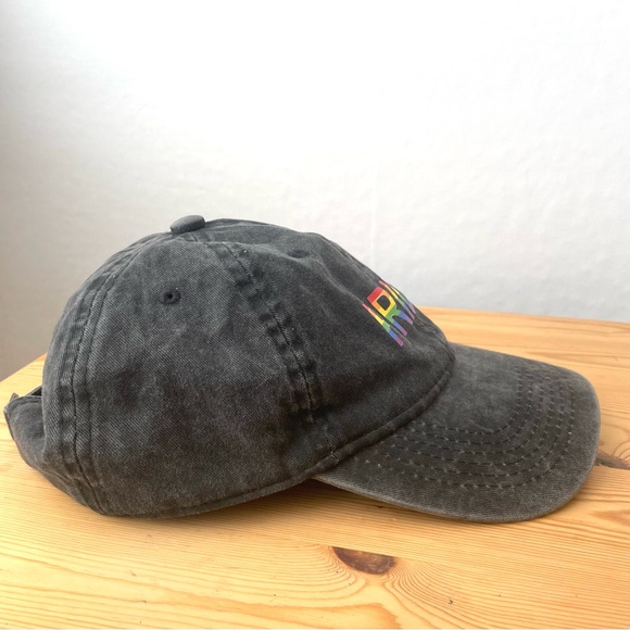 Gay Pride Baseball Cap Dad Hat Dark Gray Adjustable Rainbow LGBTQ - Picture 6 of 7